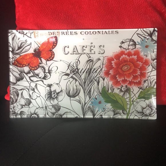 💜Serving platter/decorative platter with butterfly and flowers💜 - Picture 5 of 6